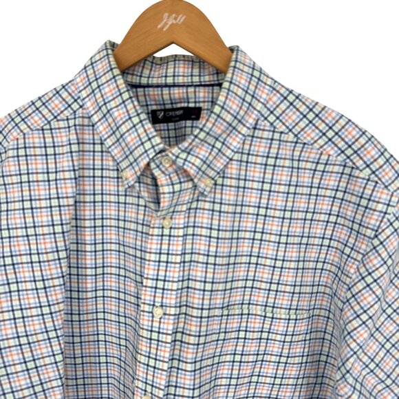Cremieux Plaid Button Down Shirt Mens Size 2XB Short Sleeves Casual Party Cotton - Picture 1 of 7